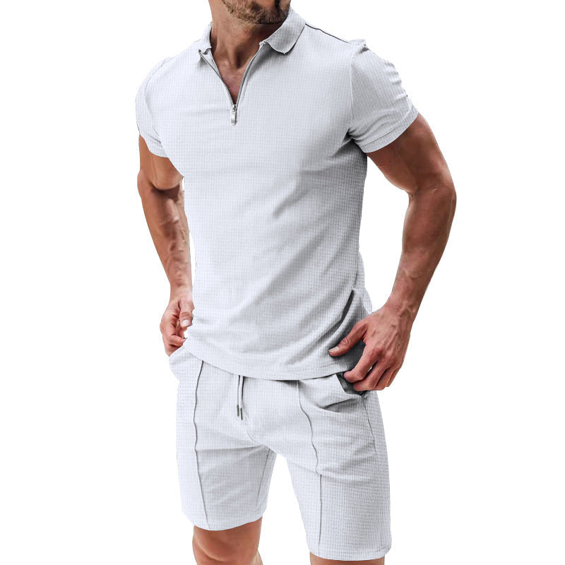 🎁2026 New Arrivals 50% OFF💥Summer Zip-Neck Shirt & Shorts Set – Breathable, Lightweight & Effortlessly Stylish ☀️🌬️🔥【Limited Time】