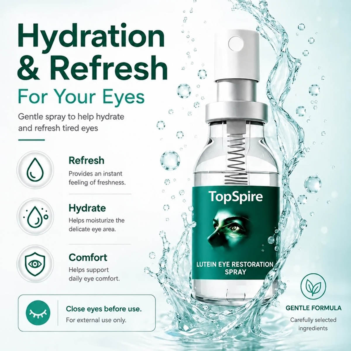 TopSpire® Lutein Eye Care Spray — 10-Second Daily Routine