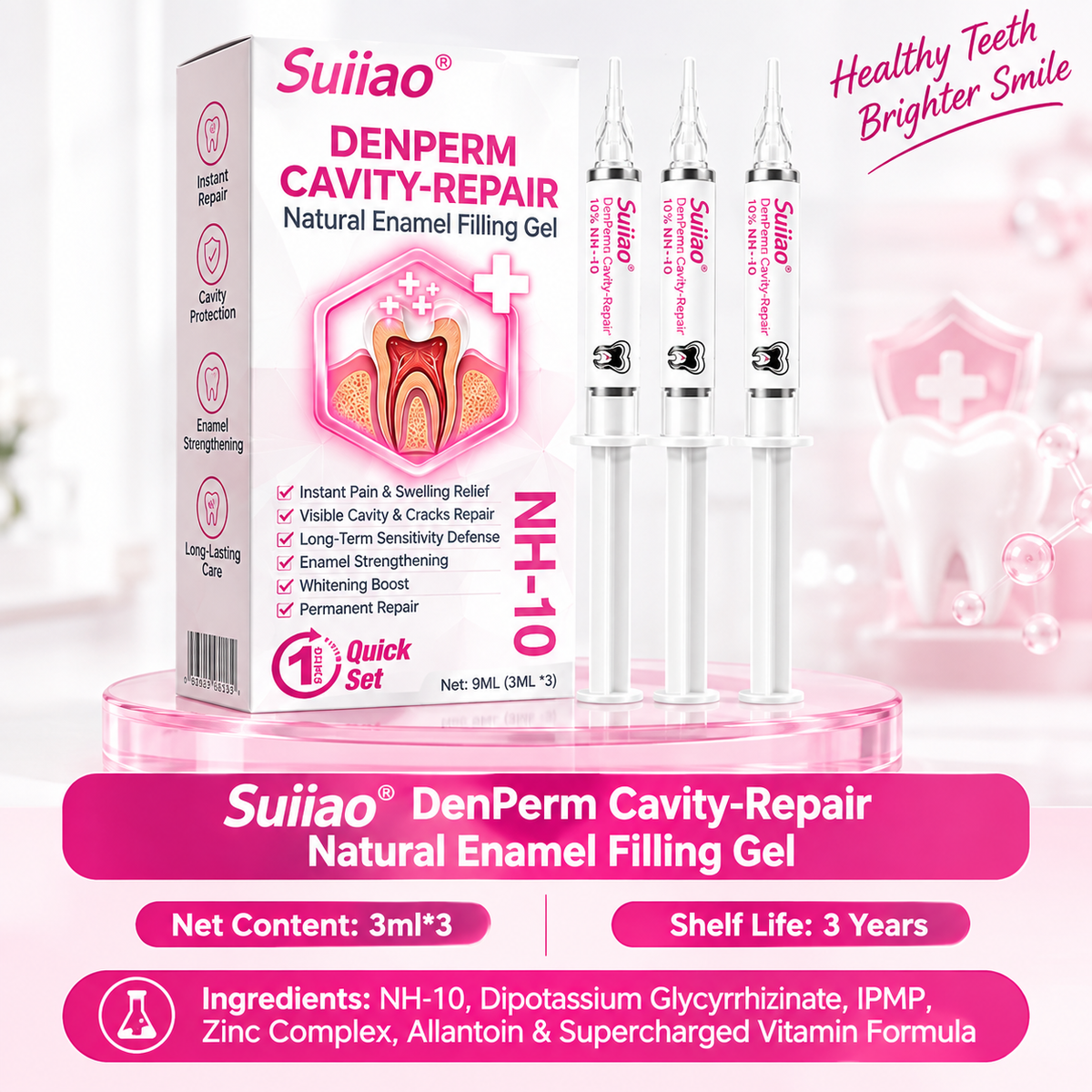 Suiiao® DenPerm Cavity-Repair Natural Enamel Filling Gel