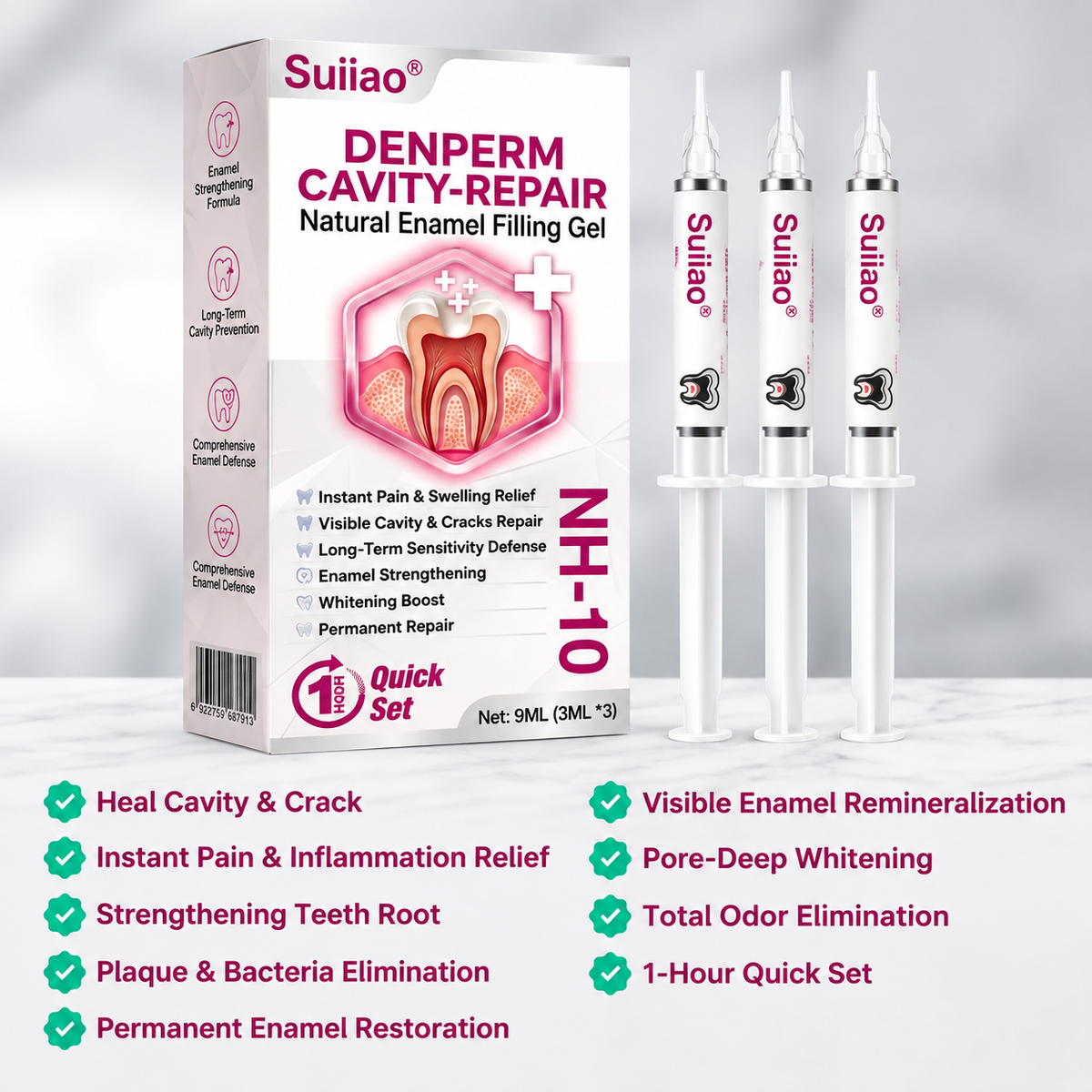 Suiiao® DenPerm Cavity-Repair Natural Enamel Filling Gel