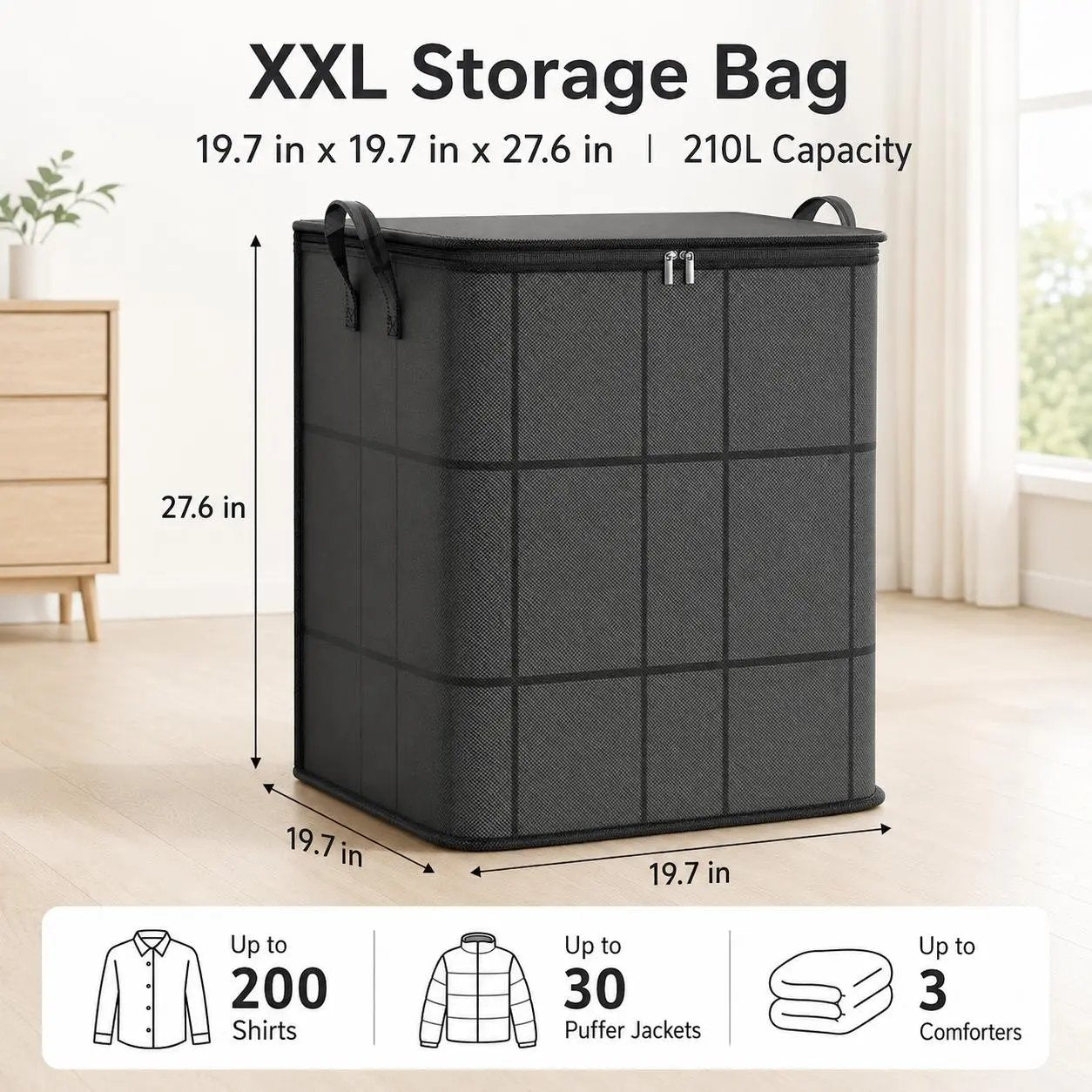 Extra Large: 50 x 50 x 70 cm ( 210L )