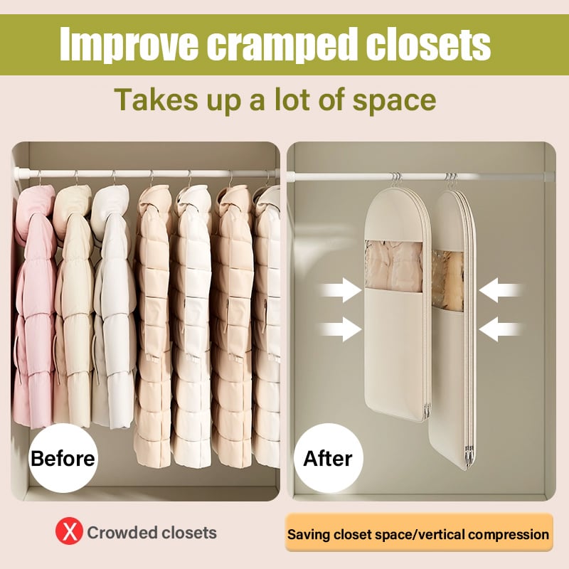 ❤️‍🔥2026 Space Saving Hanging Garment Bag with Self Compression Zipper