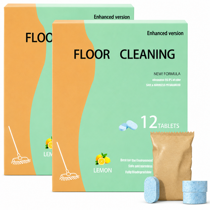 24PCS-Pack Floor Cleaning Tablets available in lemon or mint scent eco-safe materials remove grime and odors effectively dries quickly with no residue for all household floor cleaning