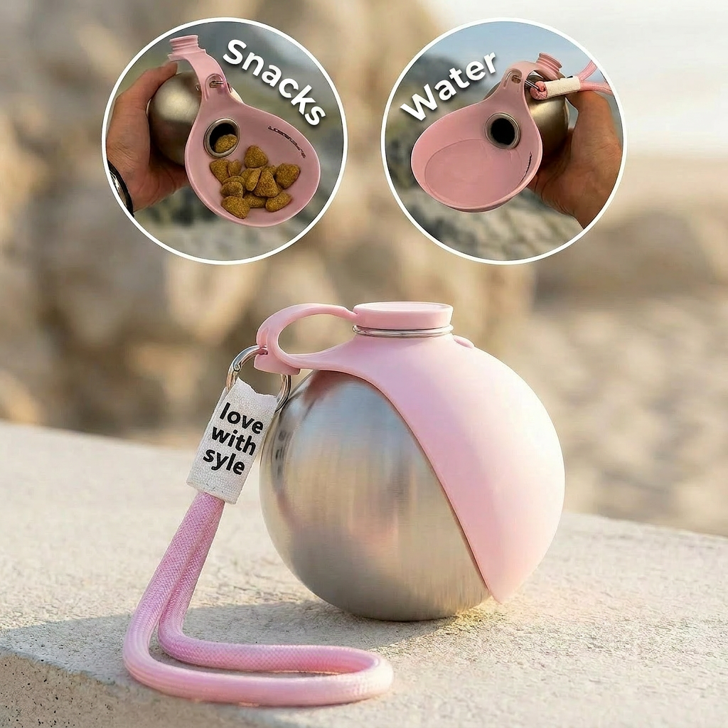 2-in-1 Portable Dog Water Bottle with Treat Dispenser