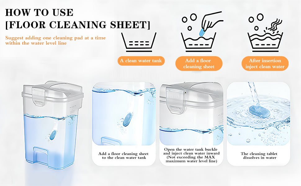 24PCS-Pack Floor Cleaning Tablets available in lemon or mint scent eco-safe materials remove grime and odors effectively dries quickly with no residue for all household floor cleaning