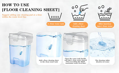 24PCS-Pack Floor Cleaning Tablets available in lemon or mint scent eco-safe materials remove grime and odors effectively dries quickly with no residue for all household floor cleaning