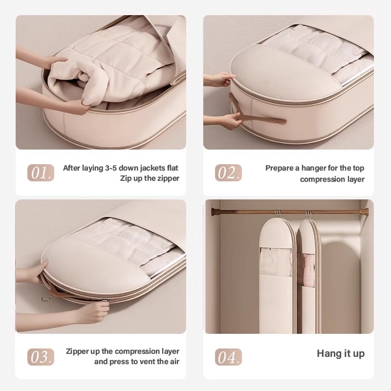 ❤️‍🔥2026 Space Saving Hanging Garment Bag with Self Compression Zipper