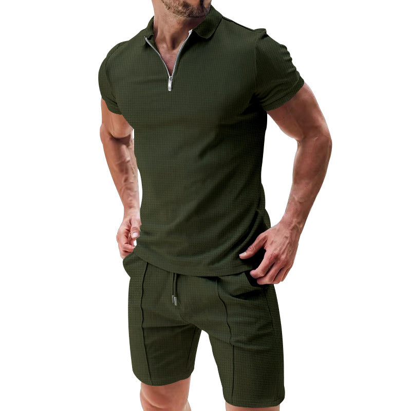 🎁2026 New Arrivals 50% OFF💥Summer Zip-Neck Shirt & Shorts Set – Breathable, Lightweight & Effortlessly Stylish ☀️🌬️🔥【Limited Time】