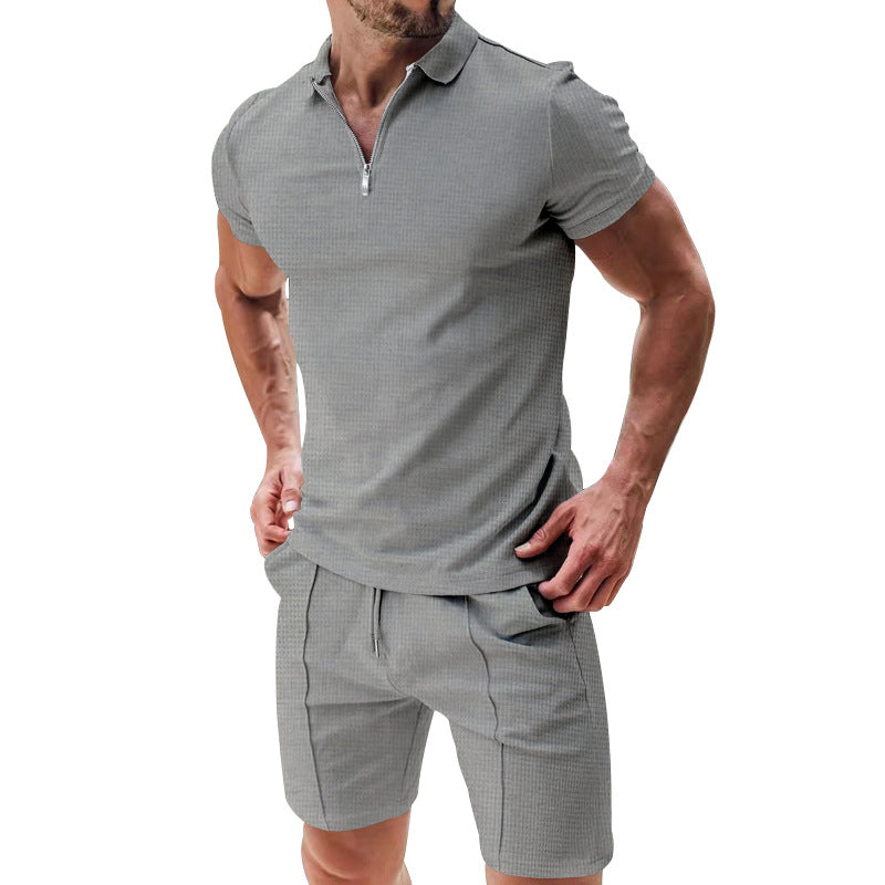 🎁2026 New Arrivals 50% OFF💥Summer Zip-Neck Shirt & Shorts Set – Breathable, Lightweight & Effortlessly Stylish ☀️🌬️🔥【Limited Time】